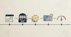 Timeline concept showing key Great Britain online gambling rule dates across 2025 and 2026